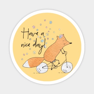 Spring bicycle fox Magnet